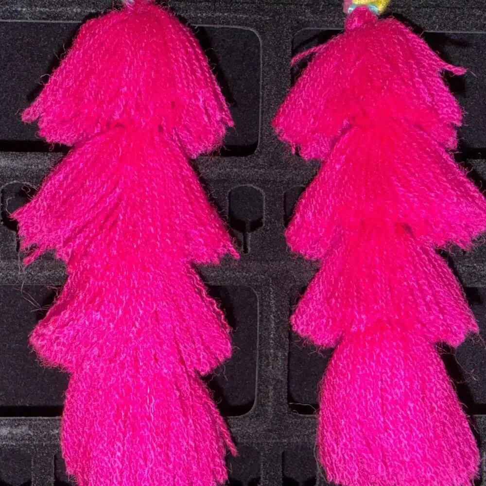 All Things Mochi Ittou Pink 4 Tiered Tassel Statement Earrings Boho Artisa